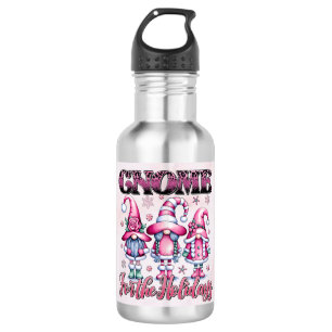 Rosa Weihnachts-Gnome-Reisebecher Edelstahlflasche