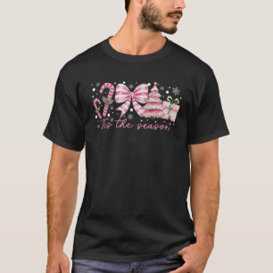 Rosa Weihnachts-Karneval Zuckerrohr-Schleife Retro T-Shirt