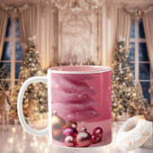 Rosa Weihnachts-Keramik Tasse