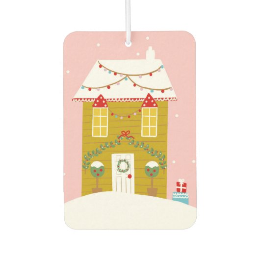 Rosa Weihnachts-Party Kindergeburtstag Urlaub Autolufterfrischer (Vorderseite)