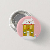 Rosa Weihnachts-Party Kindergeburtstag Urlaub Button (Vorne & Hinten)