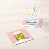 Rosa Weihnachts-Party Kindergeburtstag Urlaub Rechteckiger Pappuntersetzer (Vor Ort)