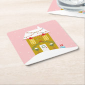 Rosa Weihnachts-Party Kindergeburtstag Urlaub Rechteckiger Pappuntersetzer (angewinkelt)