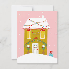 Rosa Weihnachts-Party Kindergeburtstag Urlaub RSVP Karte