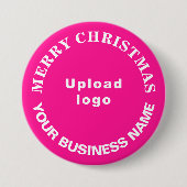 Rosa Weihnachts-Round-Shape-Button Button (Vorderseite)