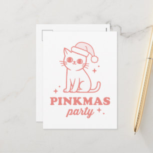 Rosa Weihnachtsästhetik Pinkmas-Party Feiertagspostkarte