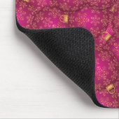 Rosa Weihnachtsbällchen Mousepad (Ecke)
