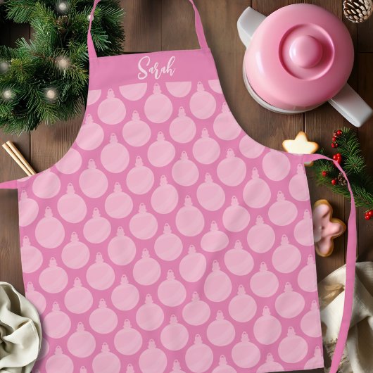 Rosa Weihnachtsbälle Schürze