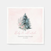 Rosa Weihnachtsbaum Baby, es ist kalt draußen Serviette (Vorderseite)