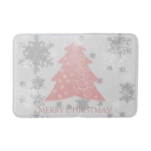 Rosa Weihnachtsbaum Bath Mat Badematte (Vorderseite)