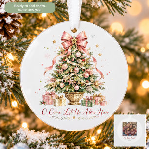 Rosa Weihnachtsbaum Christlicher Weihnachten Ornament