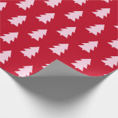 Rosa Weihnachtsbaum Dunkelrot Geschenkpapier (Ecke)