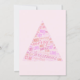 Rosa Weihnachtsbaum Einladung