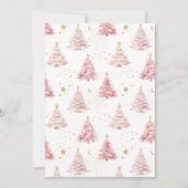 Rosa Weihnachtsbaum Einladung (Rückseite)