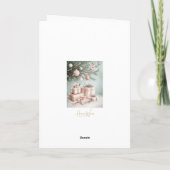 Rosa Weihnachtsbaum Faltkarte Karte (Rückseite)