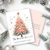 Rosa Weihnachtsbaum Feiertagskarte