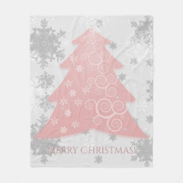 Rosa Weihnachtsbaum Fleece Blanket