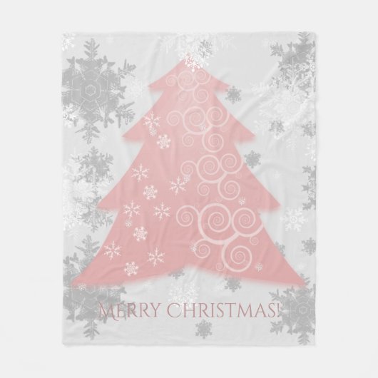 Rosa Weihnachtsbaum Fleece Blanket (Vorderseite)