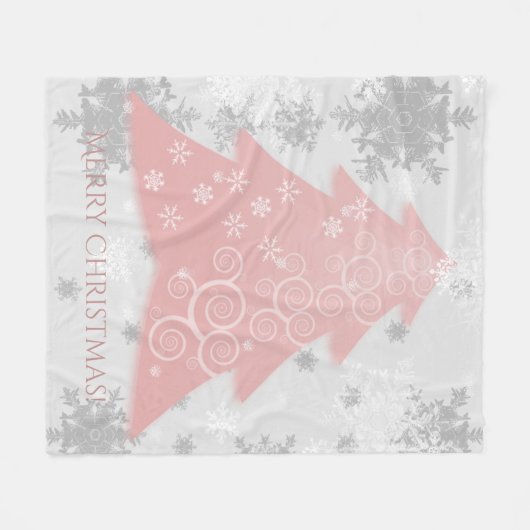 Rosa Weihnachtsbaum Fleece Blanket (Vorderseite (Horizontal))