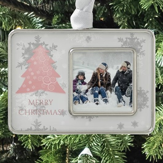 Rosa Weihnachtsbaum Gerahmte Ornamente Rahmen-Ornament Silber