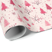 Rosa Weihnachtsbaum Geschenkpapier (Rolleneckpunkt)