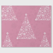 Rosa Weihnachtsbaum Geschenkpapier (Flach)