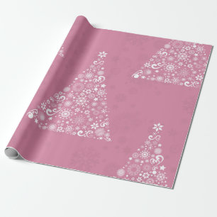 Rosa Weihnachtsbaum Geschenkpapier
