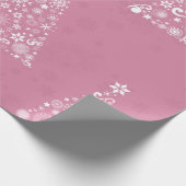Rosa Weihnachtsbaum Geschenkpapier (Ecke)