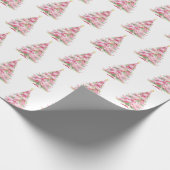  Rosa Weihnachtsbaum Geschenkpapier (Ecke)