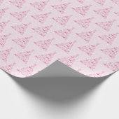 Rosa Weihnachtsbaum Geschenkpapier (Ecke)