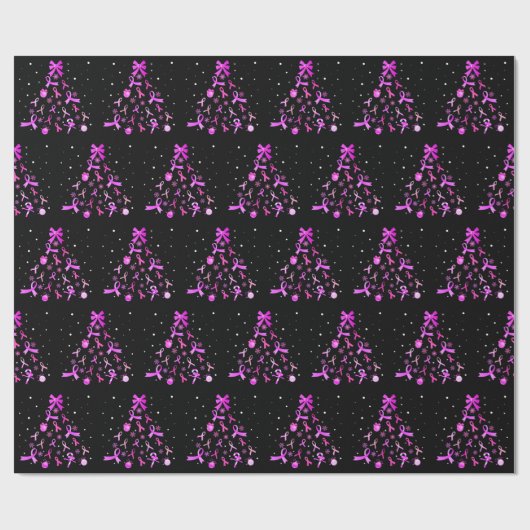 Rosa Weihnachtsbaum Geschenkpapier (Flach)