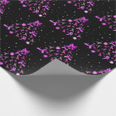 Rosa Weihnachtsbaum Geschenkpapier (Ecke)