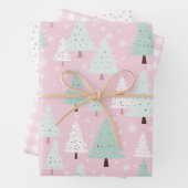 Rosa Weihnachtsbaum Geschenkpapier Set (Beispiel)