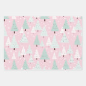 Rosa Weihnachtsbaum Geschenkpapier Set (Vorderseite)