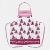 Rosa Weihnachtsbaum Girly All-over Print-Schürze Schürze (Vorderseite)