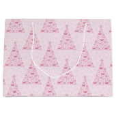 Rosa Weihnachtsbaum Große Geschenktüte (Vorderseite)