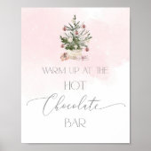 Rosa Weihnachtsbaum heiße Schokolade Bar Poster (Vorne)