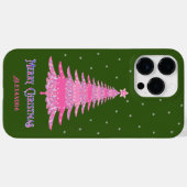 Rosa Weihnachtsbaum Individuelle Name Grün Case-Mate iPhone Hülle (Rückseite (Horizontal))