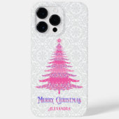Rosa Weihnachtsbaum Individuelle Name Sparkle Case-Mate iPhone Hülle (Rückseite)