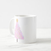 Rosa Weihnachtsbaum Kaffeetasse (Vorderseite Links)