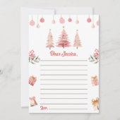 Rosa Weihnachtsbaum Kapselnotiz Dankeskarte (Vorderseite)