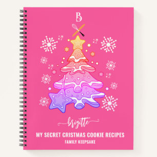 Rosa Weihnachtsbaum Keks Backen Crew Schneeflocken Notizblock