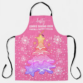 Rosa Weihnachtsbaum Keks Backen Crew Schneeflocken Schürze (Vorderseite)