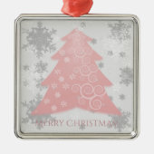 Rosa Weihnachtsbaum Keramik Ornament (Vorne)