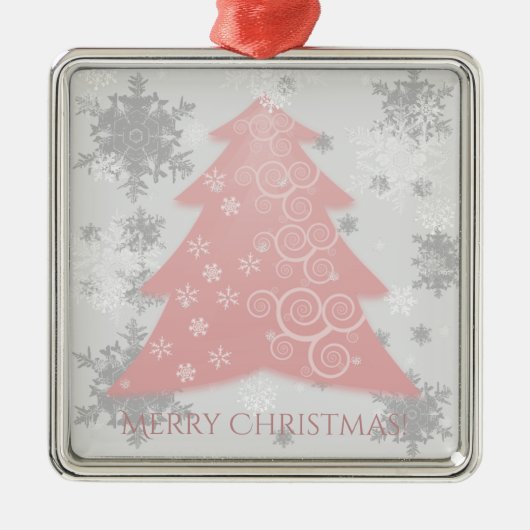 Rosa Weihnachtsbaum Keramik Ornament (Vorne)