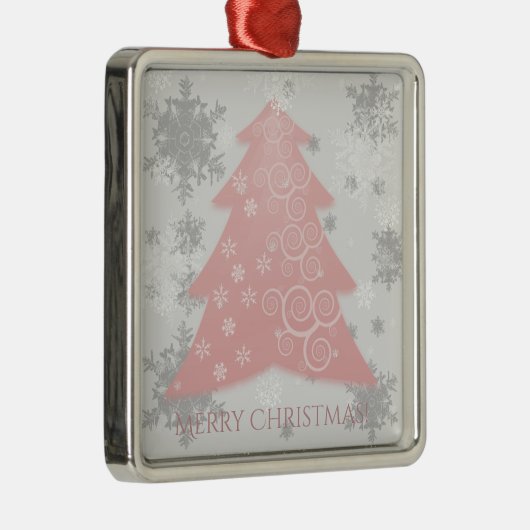 Rosa Weihnachtsbaum Keramik Ornament Aus Metall (Rechts)