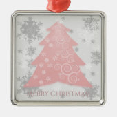 Rosa Weihnachtsbaum Keramik Ornament Aus Metall (Vorne)