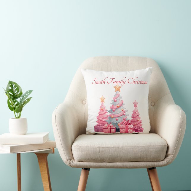 Rosa Weihnachtsbaum Kissen (Stuhl )