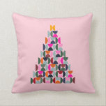 Rosa Weihnachtsbaum Kissen<br><div class="desc">Ein niedlicher Weihnachtsbaum in Rosa mit abstrakten Formen und modernem Design. Ein festliches und modernes Design für die Weihnachtszeit.</div>