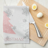 Rosa Weihnachtsbaum Küchentuch (Viertel Falte)